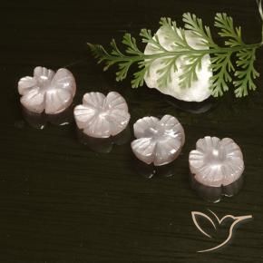 8.18 ctw Pink Moonstone Stones, Natural Moonstone in Carved Flower Shape for Sale