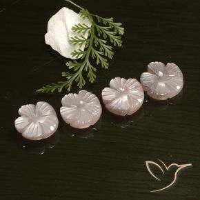 14.06 ctw Pink Moonstone Stones, Natural Moonstone in Carved Flower Shape for Sale