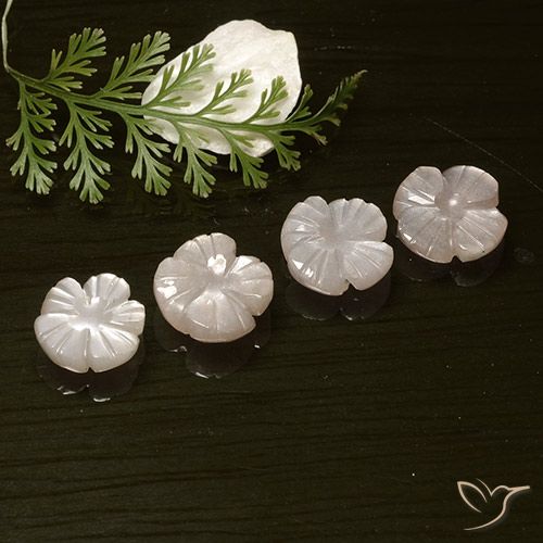 8.18 ct Pink Moonstone, 9.6 x 9.6 mm Carved From India, Photo A