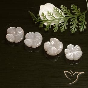 8.18 ctw Pink Moonstone Stones, Natural Moonstone in Carved Flower Shape for Sale