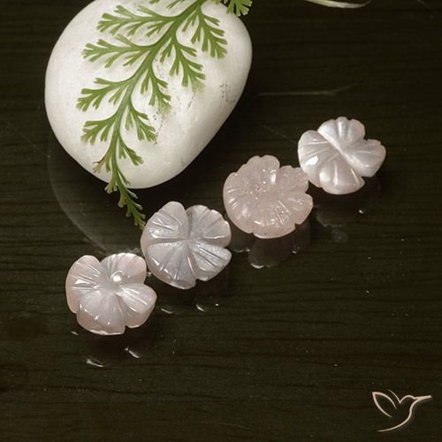 8.33 ct Pink Moonstone, 8.9 x 8.7 mm Carved From India, Photo A