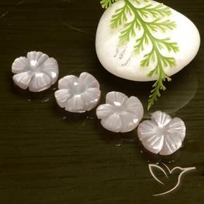 9.46 ctw Pink Moonstone Stones, Natural Moonstone in Carved Flower Shape for Sale