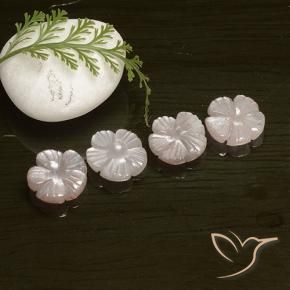 10.24 ctw Pink Moonstone Stones, Natural Moonstone in Carved Flower Shape for Sale