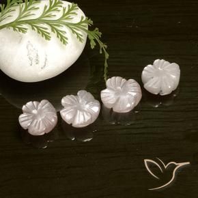 8.43 ctw Pink Moonstone Stones, Natural Moonstone in Carved Flower Shape for Sale