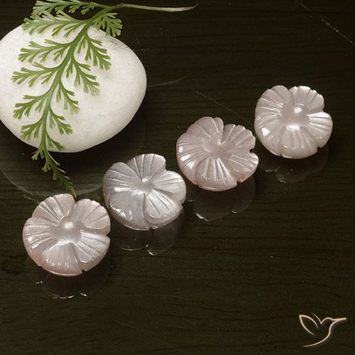 19.49ctw Natural Very Light Brown Moonstone, Flower Cut, Translucent