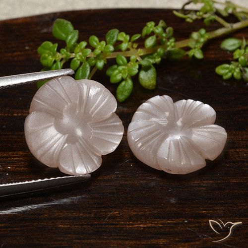 10.66ctw Natural Light Caramel Brown Moonstone, Flower Cut, Translucent