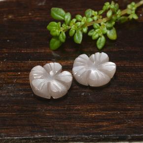 5.11 ctw Brown Moonstone Stones, Natural Moonstone in Carved Flower Shape for Sale