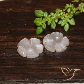 3.90 ctw Brown Moonstone Stones, Natural Moonstone in Carved Flower Shape for Sale