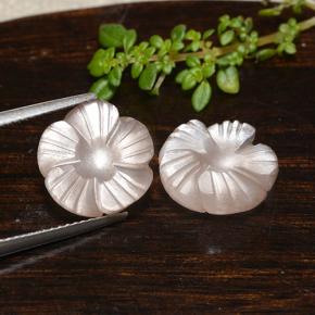 9.95 ctw Brown Moonstone Gemstones, Moonstone Gems in Carved Flower Shape for Sale.
