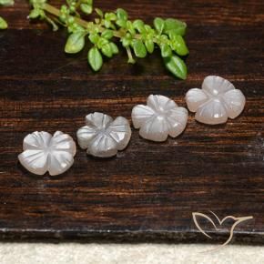 3.32 ctw Brown Moonstone Stones, Natural Moonstone in Carved Flower Shape for Sale