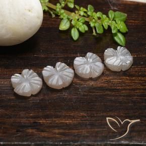 3.99 ctw Brown Moonstone Stones, Natural Moonstone in Carved Flower Shape for Sale