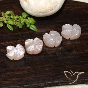 5.10 ctw Brown Moonstone Stones, Natural Moonstone in Carved Flower Shape for Sale