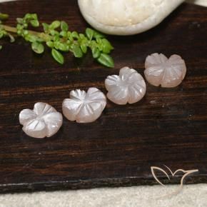 5.65 ctw Brown Moonstone Stones, Natural Moonstone in Carved Flower Shape for Sale
