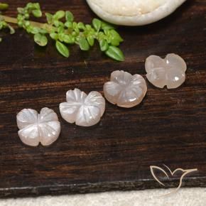 4.30 ctw Brown Moonstone Stones, Natural Moonstone in Carved Flower Shape for Sale