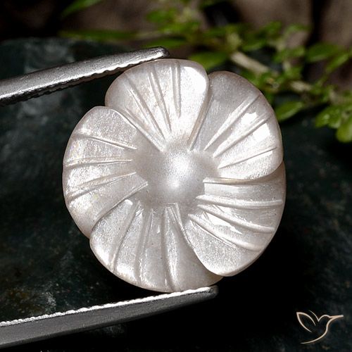 9.33ct Natural Pale Brown Moonstone, Flower Cut, Translucent