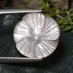 6.52 ct Brown Moonstone Gemstone, Moonstone Gem in Carved Flower Shape for Sale.