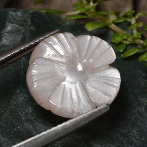 6.52 ct Brown Moonstone Stone, Natural Moonstone in Carved Flower Shape for Sale