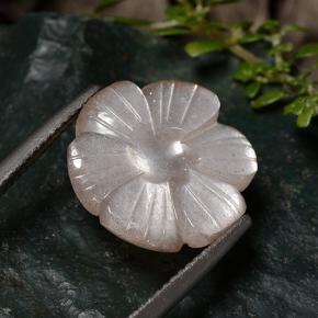 5.79 ct Brown Moonstone Stone, Natural Moonstone in Carved Flower Shape for Sale