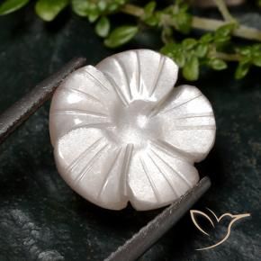 6.68 ct Brown Moonstone Stone, Natural Moonstone in Carved Flower Shape for Sale