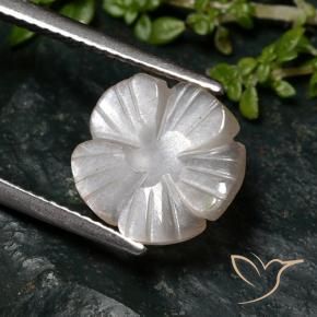 2.76 ct Brown Moonstone Stone, Natural Moonstone in Carved Flower Shape for Sale