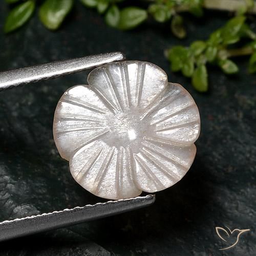 2.46ct Natural Light Peanut Brown Moonstone, Flower Cut, Translucent
