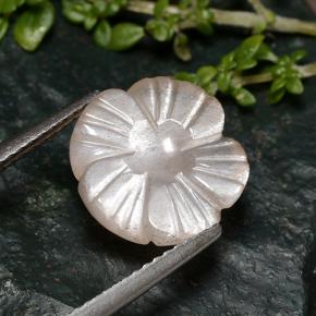 3.60 ct Pink Moonstone Stone, Natural Moonstone in Carved Flower Shape for Sale