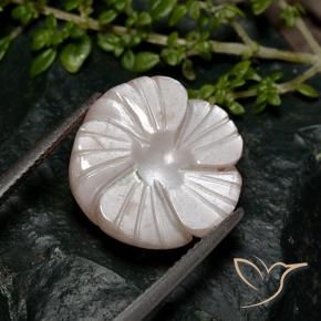 8.04 ct Brown Moonstone Stone, Natural Moonstone in Carved Flower Shape for Sale