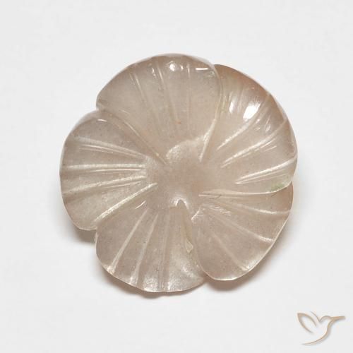 5.53 ct Brown Moonstone Stone, Natural Moonstone in Carved Flower Shape for Sale