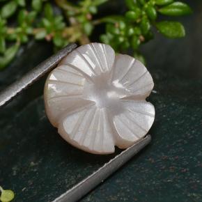 5.29 ct Brown Moonstone Stone, Natural Moonstone in Carved Flower Shape for Sale