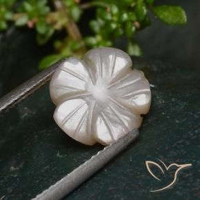 3.25 ct Brown Moonstone Stone, Natural Moonstone in Carved Flower Shape for Sale