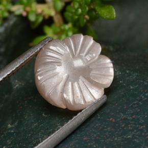 4.01 ct Orange Moonstone Stone, Natural Moonstone in Carved Flower Shape for Sale