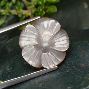 Peach Orange Moonstone Gem - 6.4ct Carved Flower (ID: 485327)