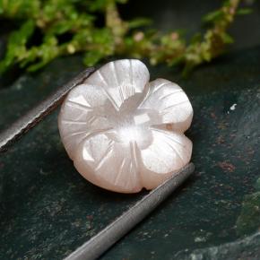 5.57 ct Orange Moonstone Stone, Natural Moonstone in Carved Flower Shape for Sale