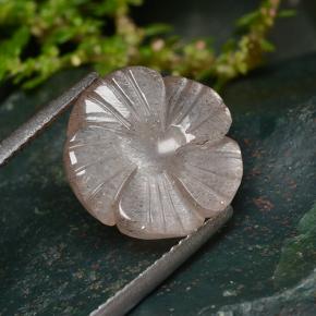 5.94 ct Orange Moonstone Stone, Natural Moonstone in Carved Flower Shape for Sale