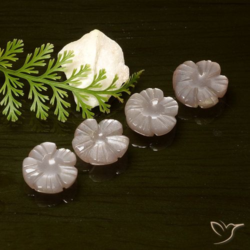9.40ctw Natural Peach Orange Moonstone, Flower Cut, Translucent