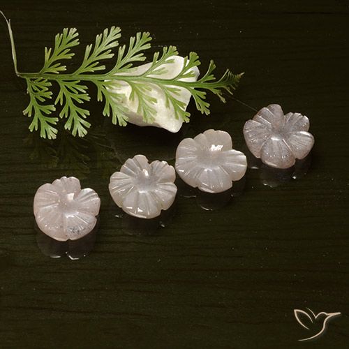 7.08ctw Natural Light Orange Moonstone, Flower Cut, Translucent