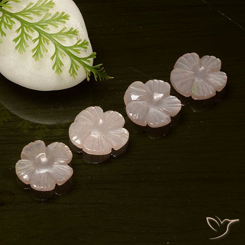 8.75 ct Pink Moonstone, 11.6 x 11.5 mm Carved From India, Photo A