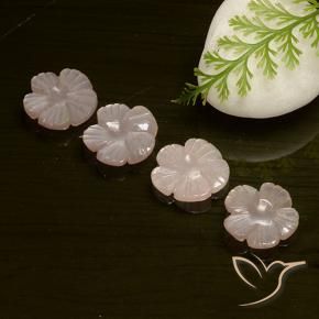8.75 ctw Pink Moonstone Stones, Natural Moonstone in Carved Flower Shape for Sale