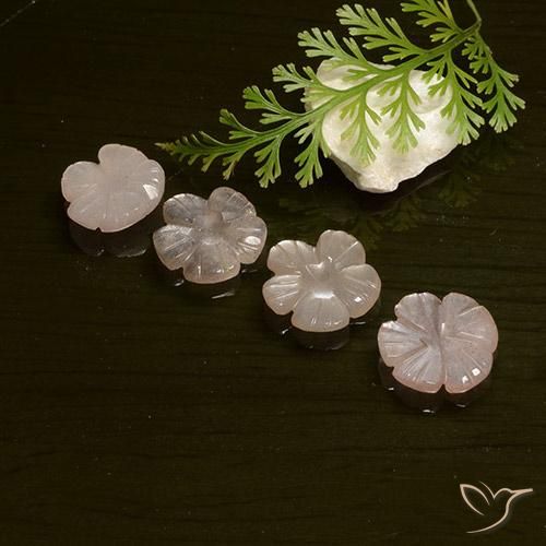 5.24 ctw Orange Moonstone Stones, Natural Moonstone in Carved Flower Shape for Sale