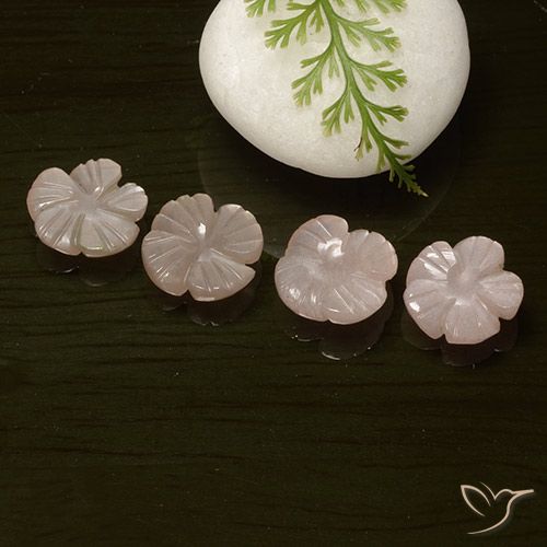 7.84ctw Natural Peach Orange Moonstone, Flower Cut, Translucent