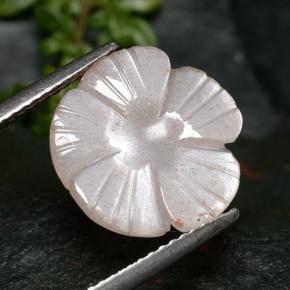 3.55 ct Pink Moonstone Stone, Natural Moonstone in Carved Flower Shape for Sale