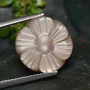 7.34 ct Orange Moonstone Gemstone, Moonstone Gem in Carved Flower Shape for Sale.