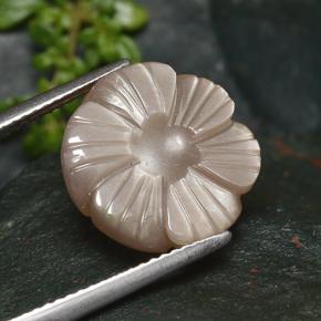 7.34 ct Orange Moonstone Stone, Natural Moonstone in Carved Flower Shape for Sale
