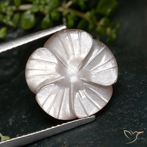 7.24 ct Pink Moonstone, 14.2 x 13.8 mm Carved From India, Photo A