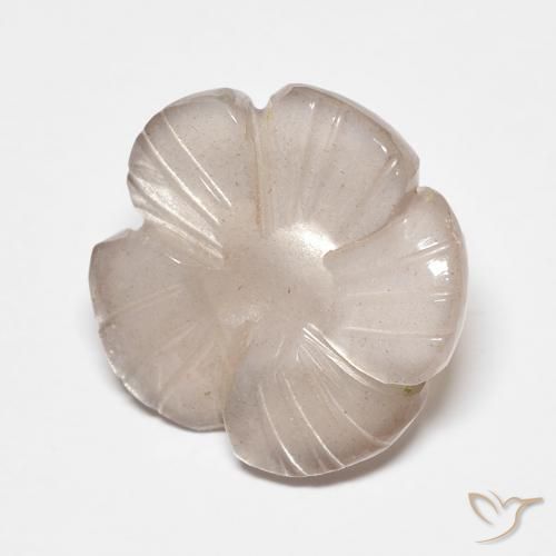 5.21 ct Pink Moonstone Stone, Natural Moonstone in Carved Flower Shape for Sale