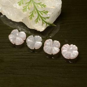 4.14 ctw Pink Moonstone Gemstones, Moonstone Gems in Carved Flower Shape for Sale.