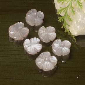 9.36 ctw Pink Moonstone Gemstones, Moonstone Gems in Carved Flower Shape for Sale.
