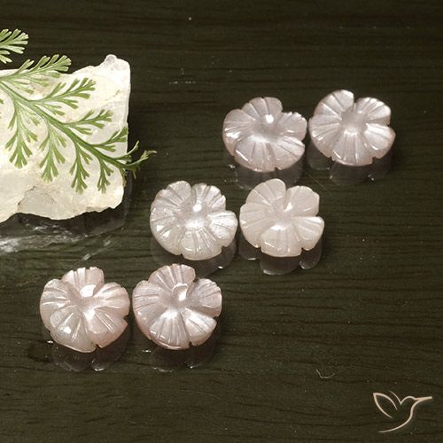 14.57 ct Pink Moonstone, 9.6 x 9.3 mm Carved From India, Photo A