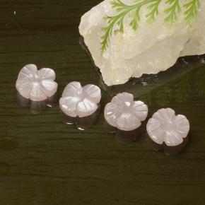 5.29 ctw Pink Moonstone Gemstones, Moonstone Gems in Carved Flower Shape for Sale.
