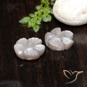 7.83 ctw Pink Moonstone Stones, Natural Moonstone in Carved Flower Shape for Sale